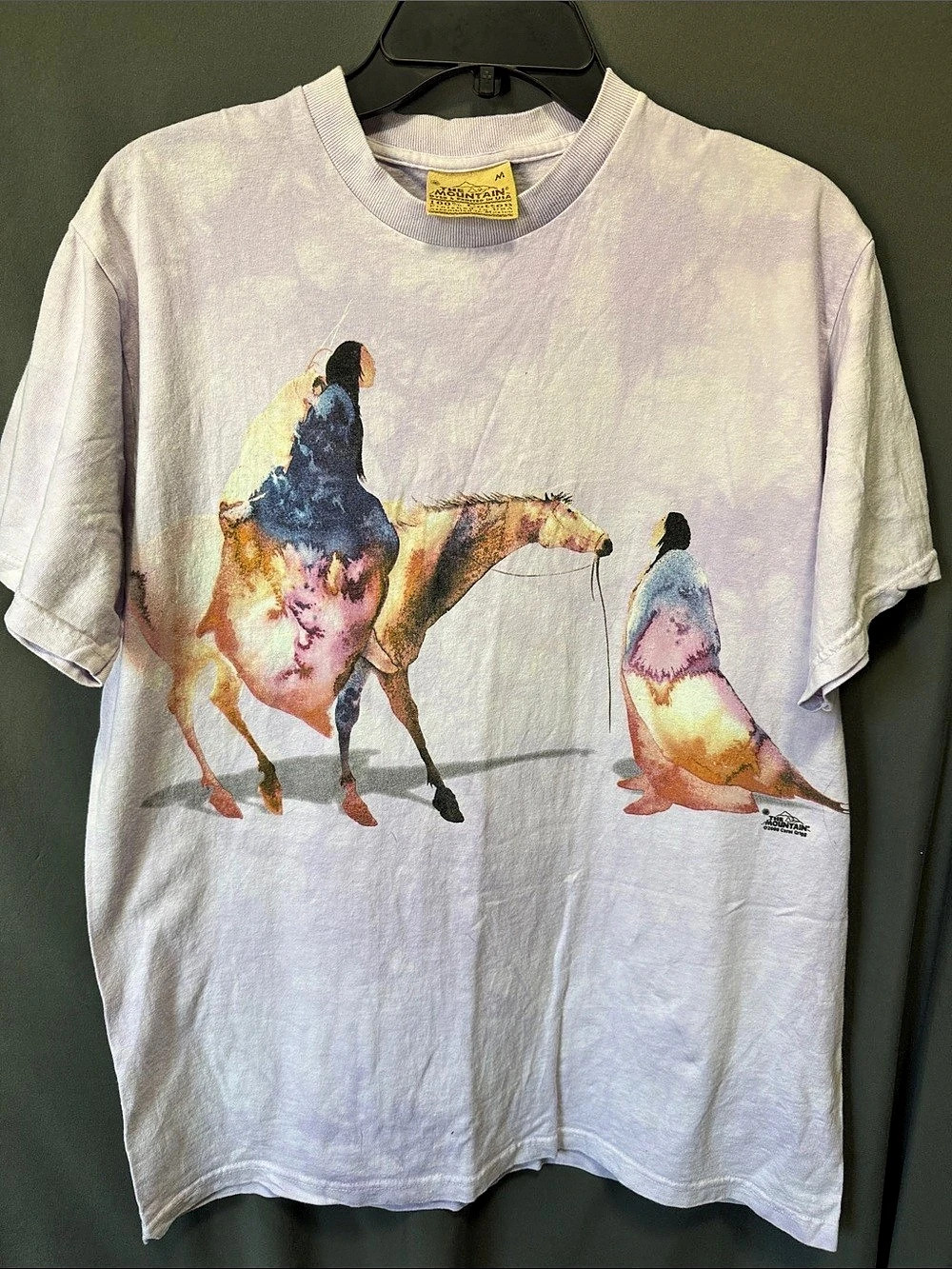The Mountain Vintage Native American Horse Graphic Tie-Dye T-Shirt White &